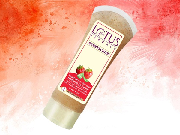 Limpiador facial Lotus Herbal Berryscrub de fresa y aloe vera