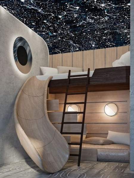 Design del soffitto della camera da letto dei bambini