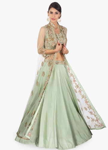 Lehenga con chaqueta larga