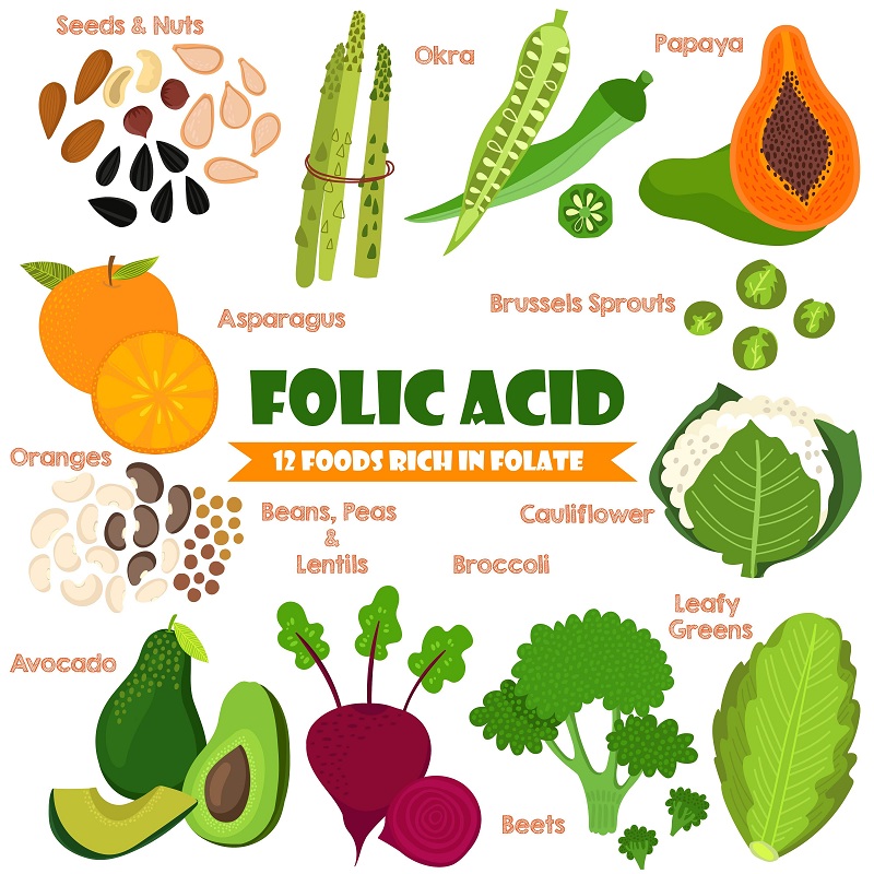 Super alimenti di acido folico