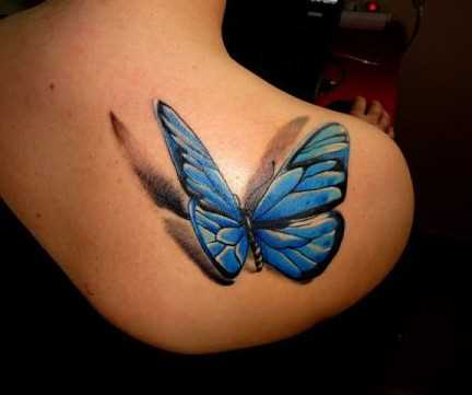 Tatuaggi 3D a farfalla per ragazze