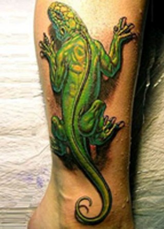 Arte del tatuaggio camaleonte 3D