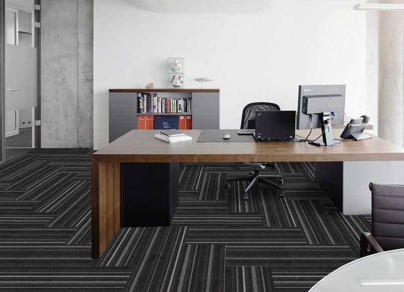 Diseño de alfombra de oficina gris