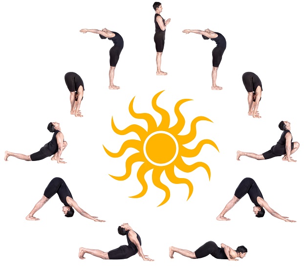 Suryanamskar - ejercicio para reducir la parte superior del estómago