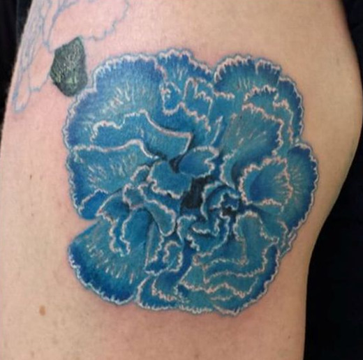 Tatuaggio Fiore Di Garofano Blu