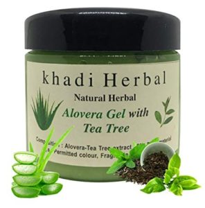 Gel de aloe vera de hierbas naturales Khadi con árbol de té