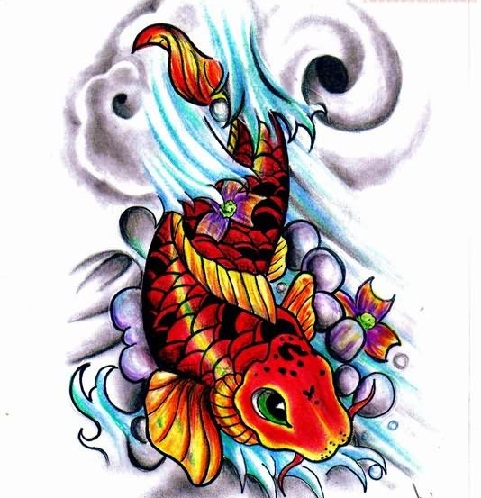 Tatuaggio Drago Koi Pesce