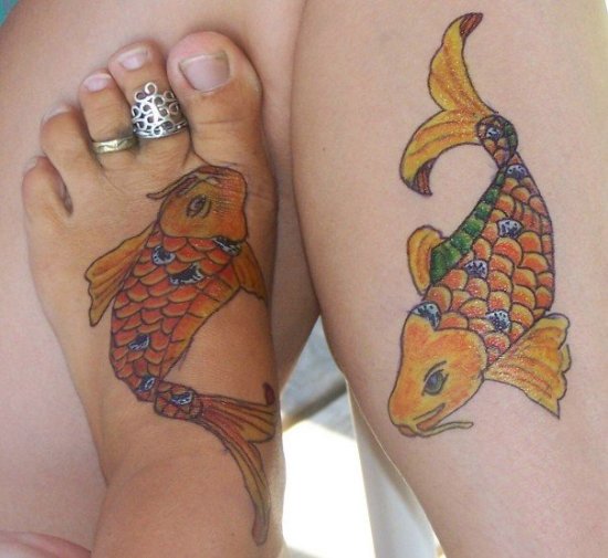 Tatuaggi animati di pesci Koi