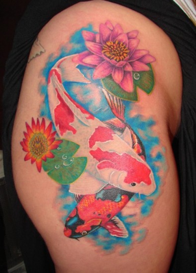 Tatuaggio Coppia Di Pesci Koi