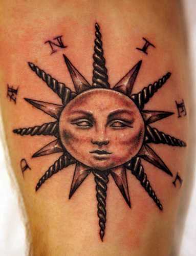 Tatuaggio Orologio Solare