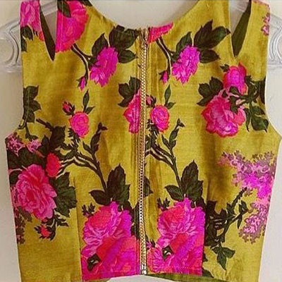 Blusas de diseño floral con cremallera