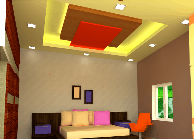 Diseño de techo de yeso para dormitorio