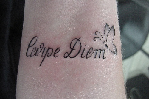 Carpe Diem Mariposa Tatuaje