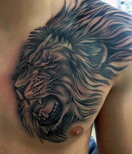 Disegno del tatuaggio del leone