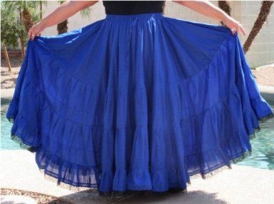 Falda gitana azul talla grande para mujer