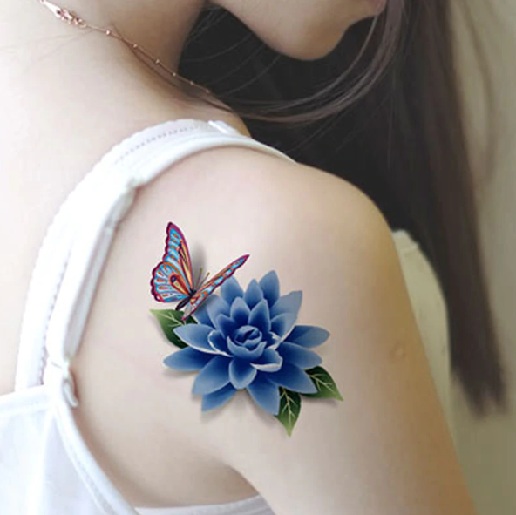 Tatuaggio Fiore Farfalla