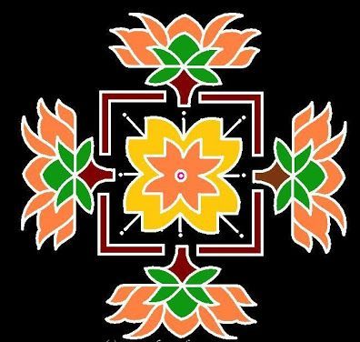 Diseños de Lotus Kolangal Rangoli