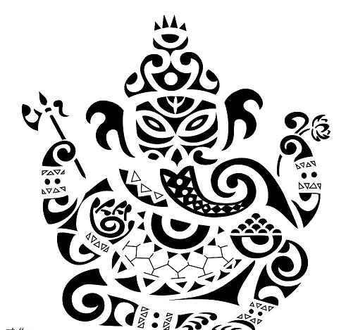 Diseños tribales del tatuaje de Ganesh