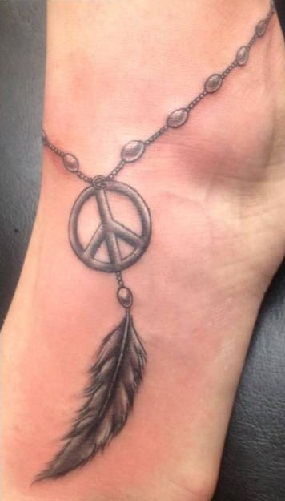 Tatuaje Tobillera Paz