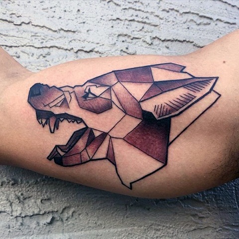 Diseño de tatuaje de bíceps de zorro gruñón