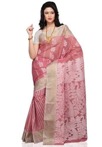 Tant saris-pastel rosa y blanco tant 5