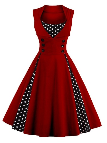Design del vestito retrò rosso vino