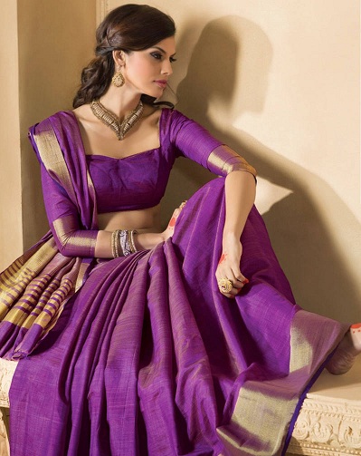 Camicetta viola per sari tradizionali