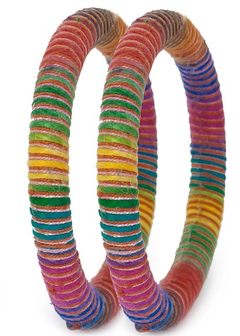 Braccialetti in filo di seta multicolore