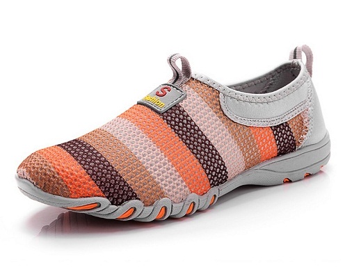 Zapato para caminar para mujer con rayas de colores