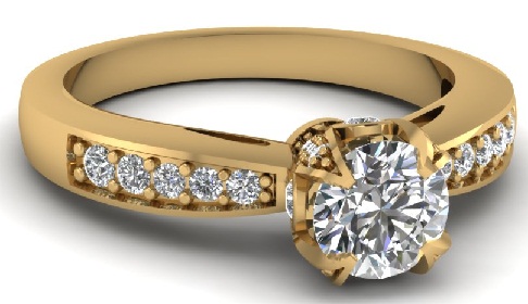 Anello da sposa in oro con diamanti per donna