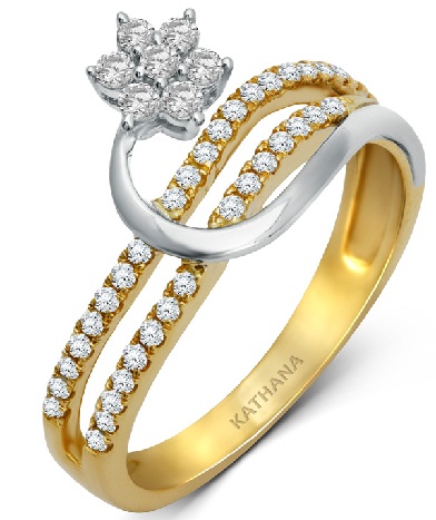 Anelli floreali in oro con diamanti per le donne