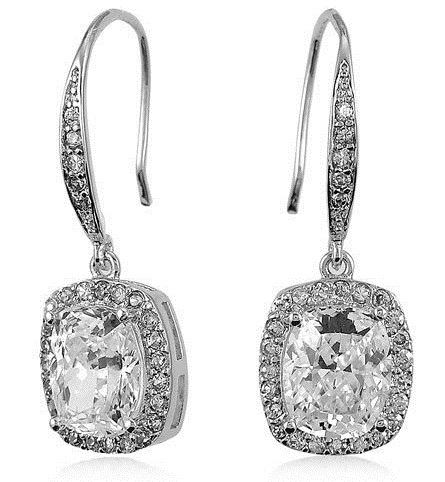 Aretes colgantes de diamantes