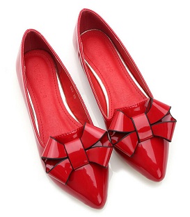 Part Wear Zapatos rojos puntiagudos para mujer