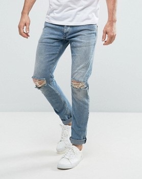 Jeans strappati al ginocchio da uomo