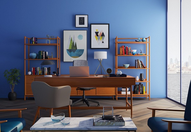 Idee per l'home office blu