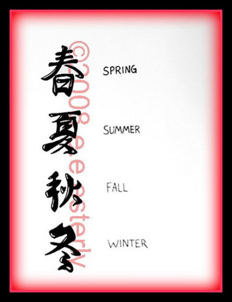 Tatuaje en el brazo, simbolos de estaciones chinas