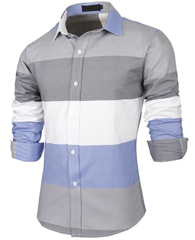 Camisa casual de corte slim con botones para hombre