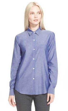 Camisa formal de algodón con botones para mujer