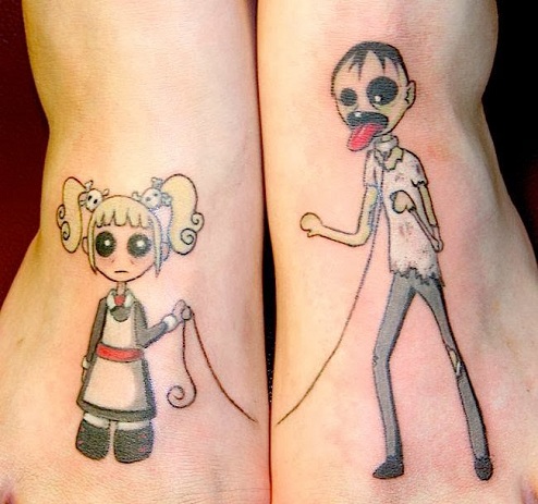 Tatuaggi di sorella e fratello zombi