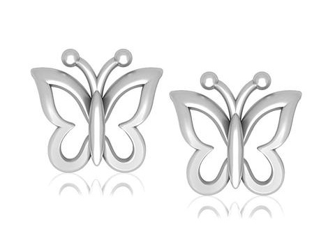Orecchini in platino a forma di farfalla per bambini
