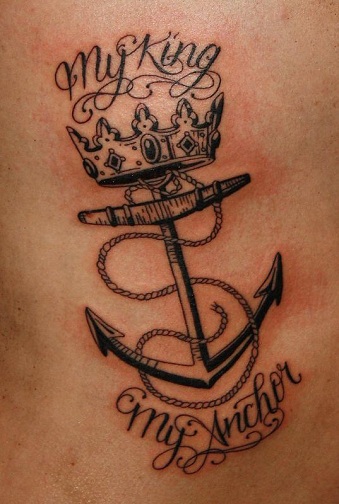 Il mio re tatuaggi con disegno di ancoraggio