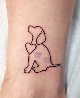 Tatuaje De Línea De Perro