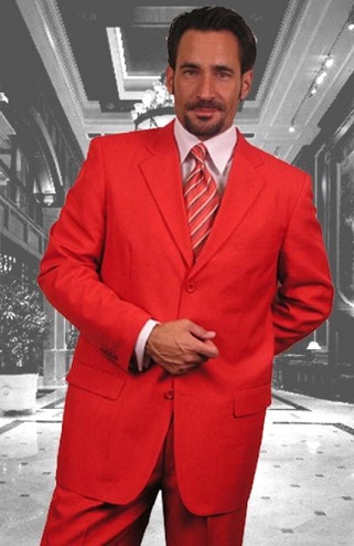 Blazer lungo da uomo in rosso