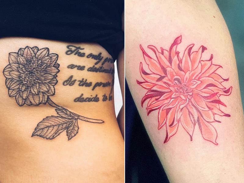 Disegni del tatuaggio del fiore della dalia