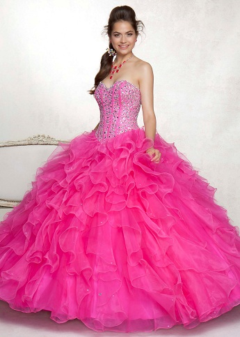 Vestido de bola vestido de fiesta rosa