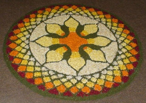 Hermoso diseño de flores Rangoli