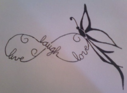 Disegni del tatuaggio della farfalla dell'infinito