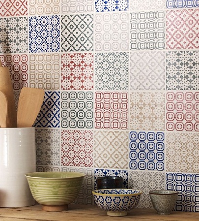 Diseños de azulejos de cocina patchwork