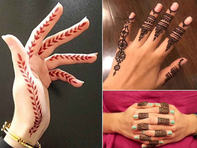 Diseños de dedo Mehndi