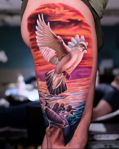Hermosos diseños de tatuajes de palomas 8